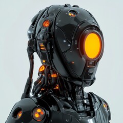 Fototapeta premium 3D Robotic Exoskeleton Icon: Wearable Technology Illustration Logo