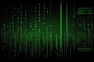 Futuristic Digital Code with Green on Black Screen