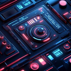 Obraz premium 3D Tech Augmentation Icon: Enhancements with Advanced Technology Illustration Logo