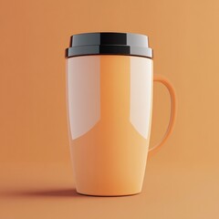 3D Travel Mug Icon: Portable Beverage Container for On the Go Illustration Logo