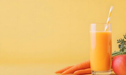Fresh carrot and apple juice for your health,  Generative AI 