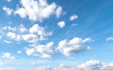 clear blue sky with a few clouds and the clouds.Background for banner, backdrop or texture