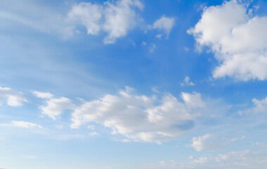 clear blue sky with a few clouds and the clouds.Background for banner, backdrop or texture