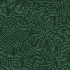 hand drawn abstract background, maze geometric background, ancient ornament, retro design, green backdrop