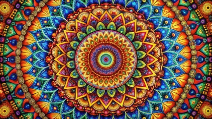 Obraz premium Intricate Eternity Pattern Design with Symmetrical Shapes and Vivid Colors for Modern Aesthetic Appeal