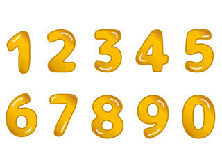 ゴールドの数字セット