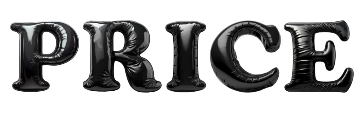 black alphabet balloons forming the word price
 - Powered by Adobe