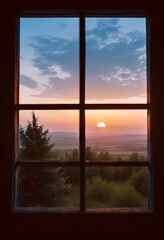 Bright Room with Ocean View Through Window