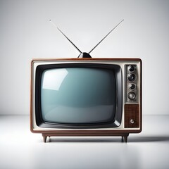 Customizable Retro TV Mock-Up with Blank Screen