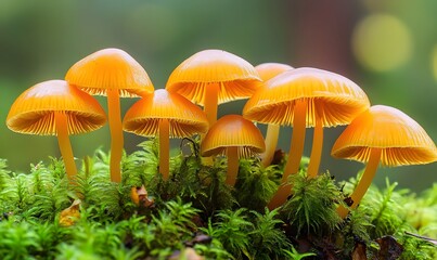 Fototapeta premium Mushrooms Growing in a Forest, Generative AI 