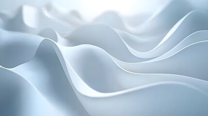 Fototapeta premium Flowing white waves create a serene and abstract visual experience.