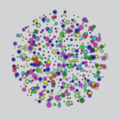 many colorful soap bubbles on black background with copy space