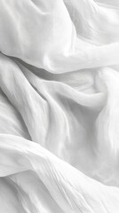 Elegant white fabric flowing in soft waves, perfect for background or design projects. Ideal for modern aesthetics and minimalist themes.