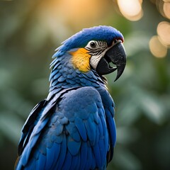 Obraz premium Elegant Simplicity: Capturing the Hyacinth Macaw in Minimal Photography