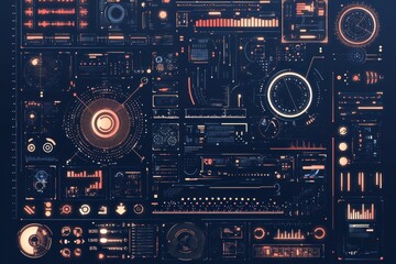 Fototapeta premium Futuristic Data Visualization Background Design