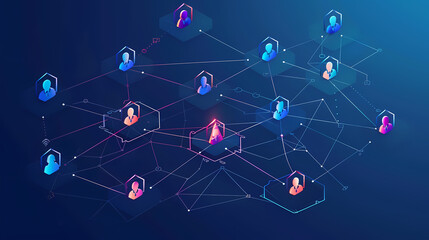 social network background in blue  Generated AI 