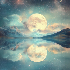 달빛이 비추는 호수