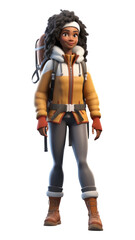 PNG Cartoon female adult snow.