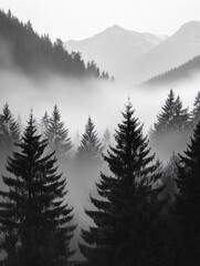 Fototapeta premium Mystical Mountain Fog