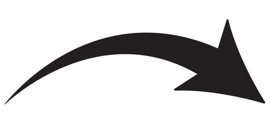 black arrow icon on white background. flat style. arrow icon for your web site design, logo, app, UI. arrow indicated the direction symbol. curved arrow
