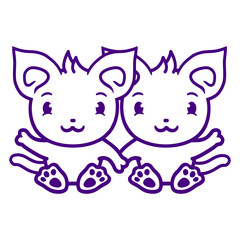 2 Cats Love Couple Heart Team Two Fun Friends Crew Adorable Cat Happy Sweet Little Face Kitten Pets Funny Cartoon Cute Lovers Comic Fun Love Kittens Adorable Feline Playful Kitties Fur Baby Paw Owners