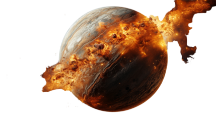 Jupiter planet, Isolated on Transparent Background.