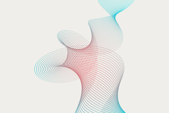 A dynamic background with a captivating spiral of particles, seamlessly transitioning from teal to peach, emphasizing round shapes and curved lines in an abstract format