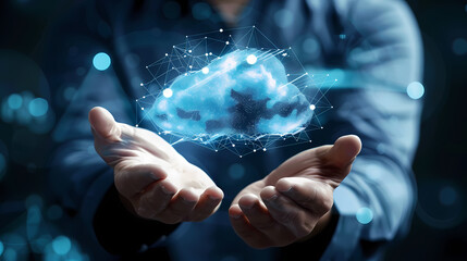 hand pushing button Generated AI