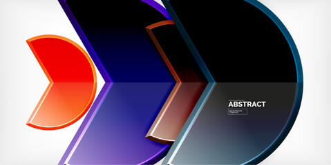 Trendy round shapes with triangular angle design element. Vector Illustration For Wallpaper, Banner, Background, Card, Book Illustration, landing page