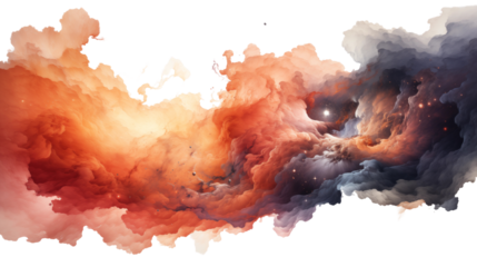 nebulae and gas and dust clouds, Isolated on Transparent Background.