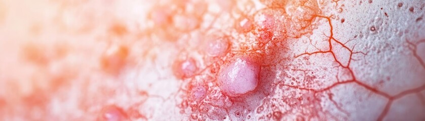 Abstract macro texture showing organic cells with colorful patterns, ideal for backgrounds and designs in various creative projects.