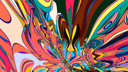 Colorful abstract psychedelic liquid and fluid background pattern 2025