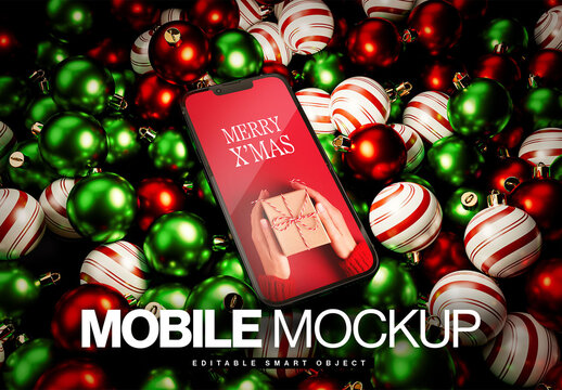 Christmas Phone Mockup Layout