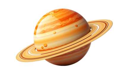 planet saturn, Isolated on Transparent Background.