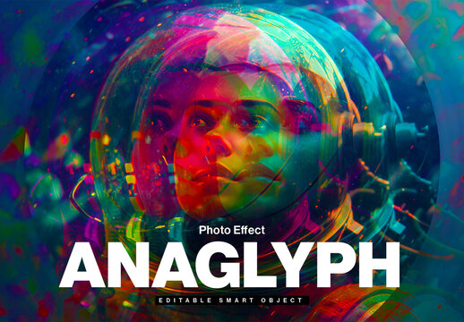 Anaglyph Photo Effect Layout