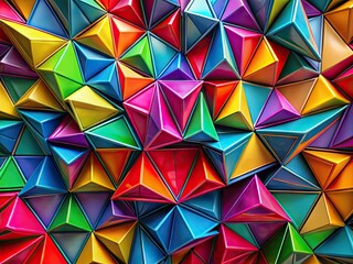 Obraz premium Multiple colorful scalene triangles arranged in a visually appealing abstract design on a background