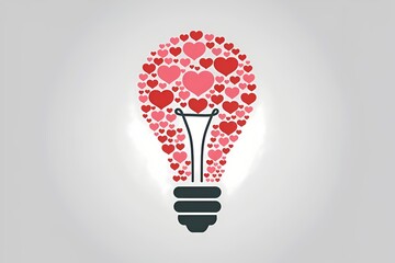"Light Bulb with Heart Filament: Symbol of Kindness Spreading Light"

