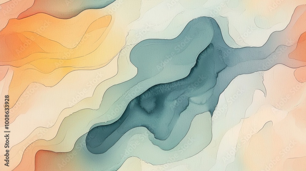 Wall mural abstract watercolor seamless pattern with soft gradients background