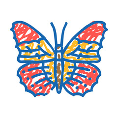 painted lady summer doodle icon sketch vector. painted lady summer sign. isolated symbol illustration