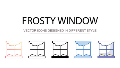 Frosty window icon design with white background stock illustration