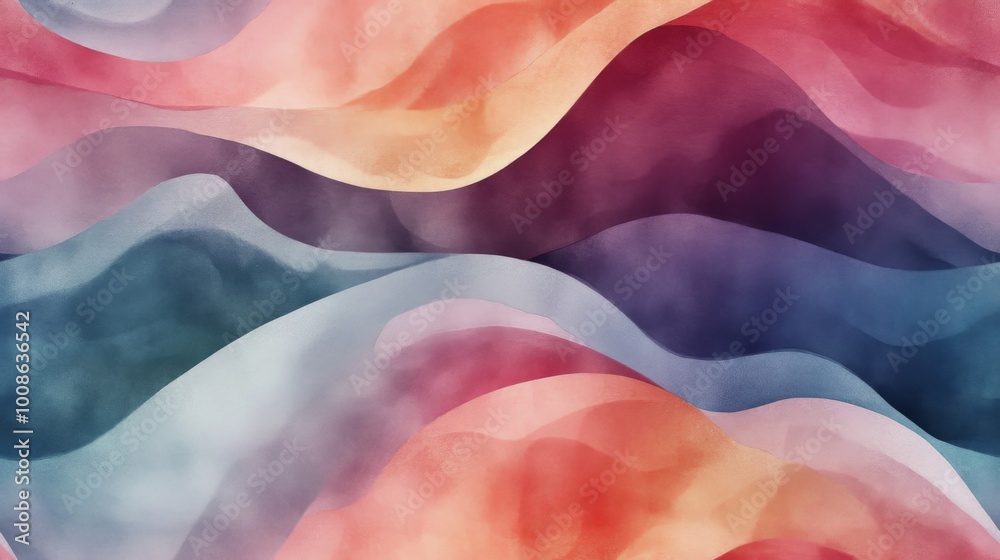 Wall mural abstract watercolor seamless pattern with soft gradients background