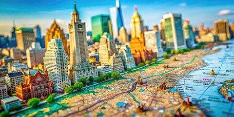 Philadelphia Highlighted on a Detailed Map of the United States with Geographic Context and Features