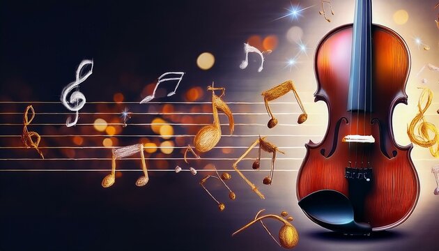 violin and music notes