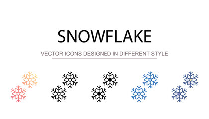 Fototapeta premium Snowflake icon design with white background stock illustration