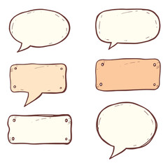 Obraz premium Set of Colorful Hand-Drawn Speech Bubbles with Decorative Edges