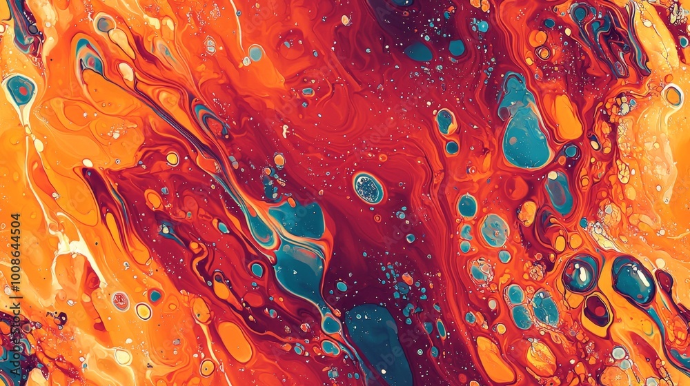 Wall mural artistic splashes of color seamless pattern. vibrant splashes of multicolored paint background