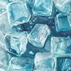 Obraz premium Ice cubes in water