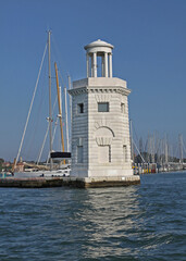 Lighthouse Faro San Giorgio Maggiore in Venice Italy Sunny Autumn Day Travel