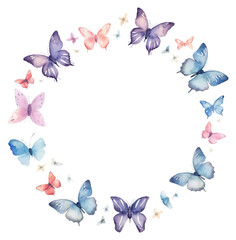 PNG Butterfly circle border pattern petal white background.