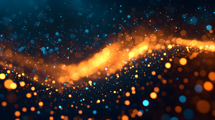 Obraz premium Abstract background with the movement of luminous particles. Digital technology. 3D rendering.